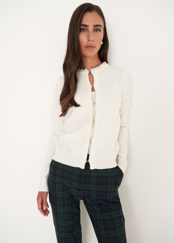 Coeur cardigan with jewel detail BEIGE LATTE Woman null