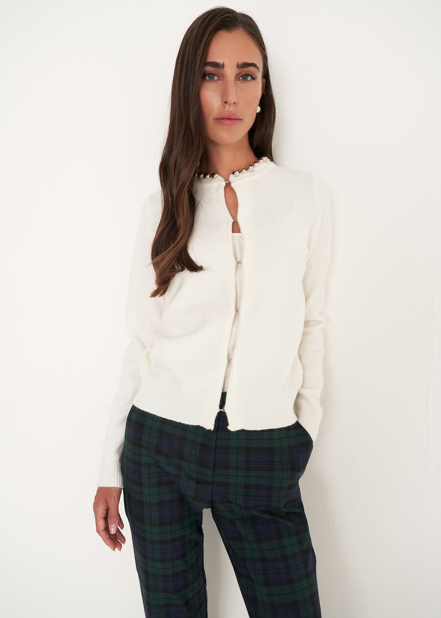 Coeur cardigan with jewel detail ROSSOBEIGE LATTE Woman , image number 1