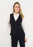 Gilles vest in polyviscose BLUGRIGIO TORTORA Woman image number 1