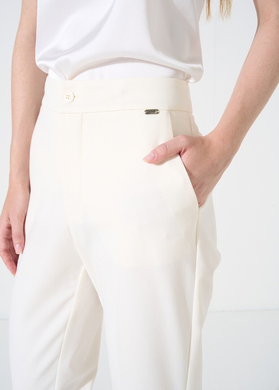 Alice bi-stretch slim trousers NERO BLACKBEIGE GESSOBLU Woman , image number 4
