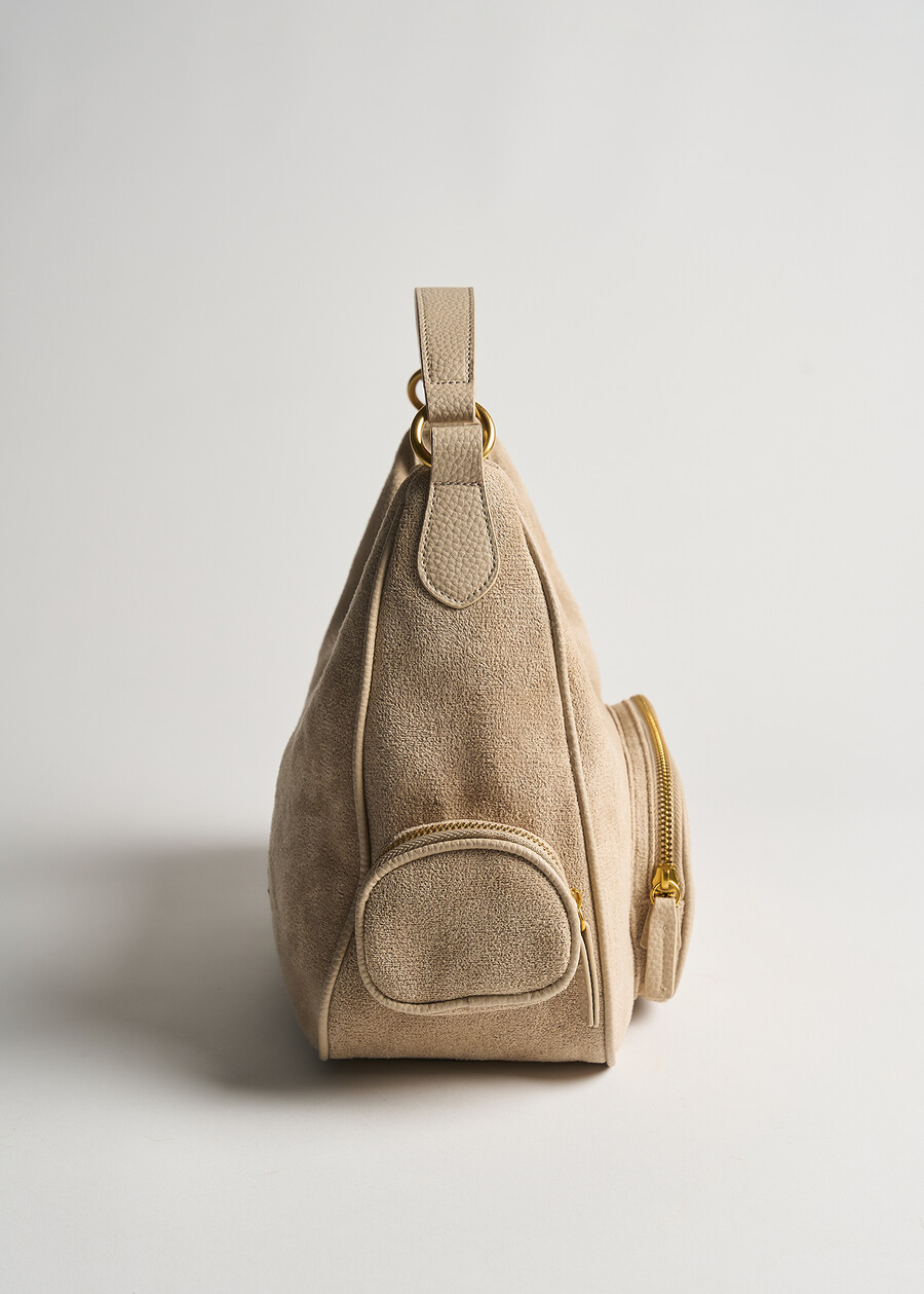Betany-A faux-suede hobo bag BEIGE Woman , image number 3