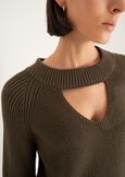Marcella round-neck sweater VERDE ALGAMARRONE TERRA Woman image number 3