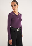 Mendy polo sweater with rhinestones VIOLA PURPLE Woman image number 1