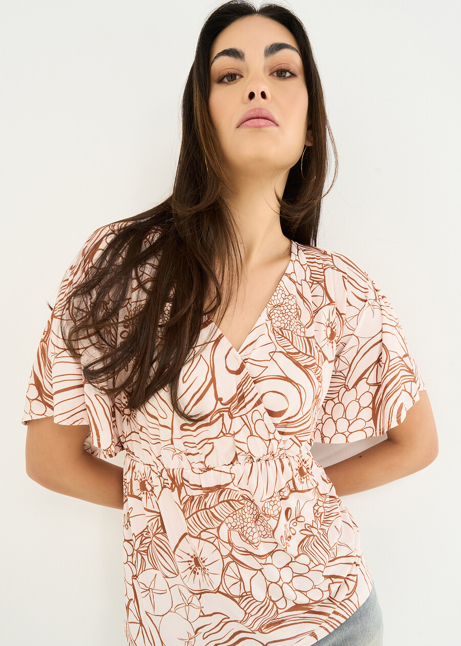 Shantal wrap neckline T-shirt BIANCO WHITE Woman , image number 1