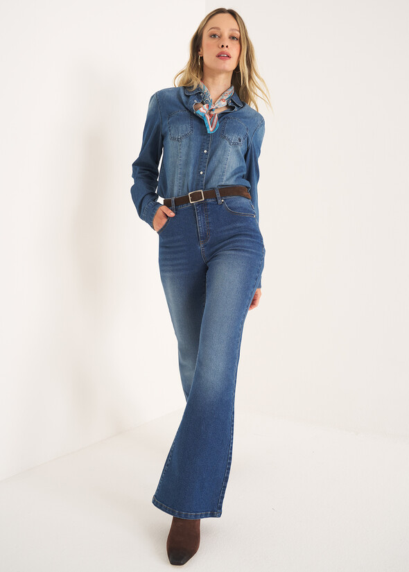 Pantalone denim Cindy modello flare DENIM Donna null