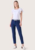 Kate screp fabric trousers BLUE OLTREMARE  Woman image number 1