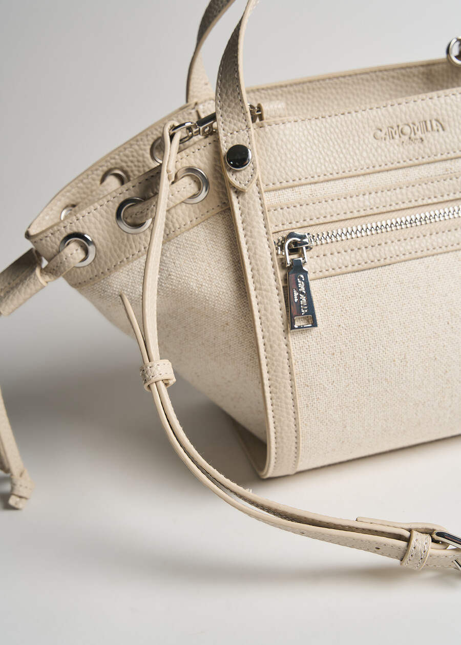 Borsa Brenda canvas e cervo BEIGE LATTE Donna , immagine n. 3