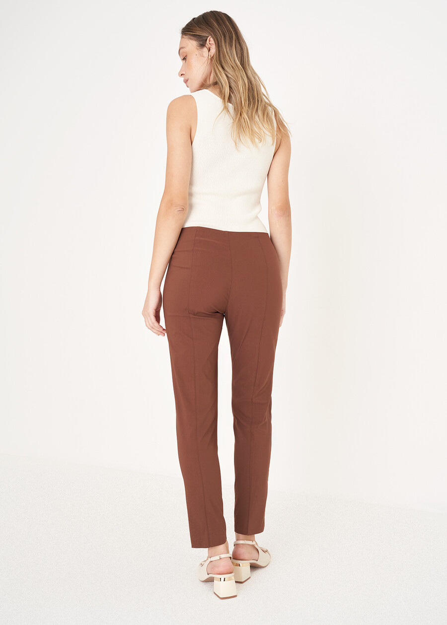 Scarlett bengaline trousers MARRONENERO BLACK Woman , image number 4