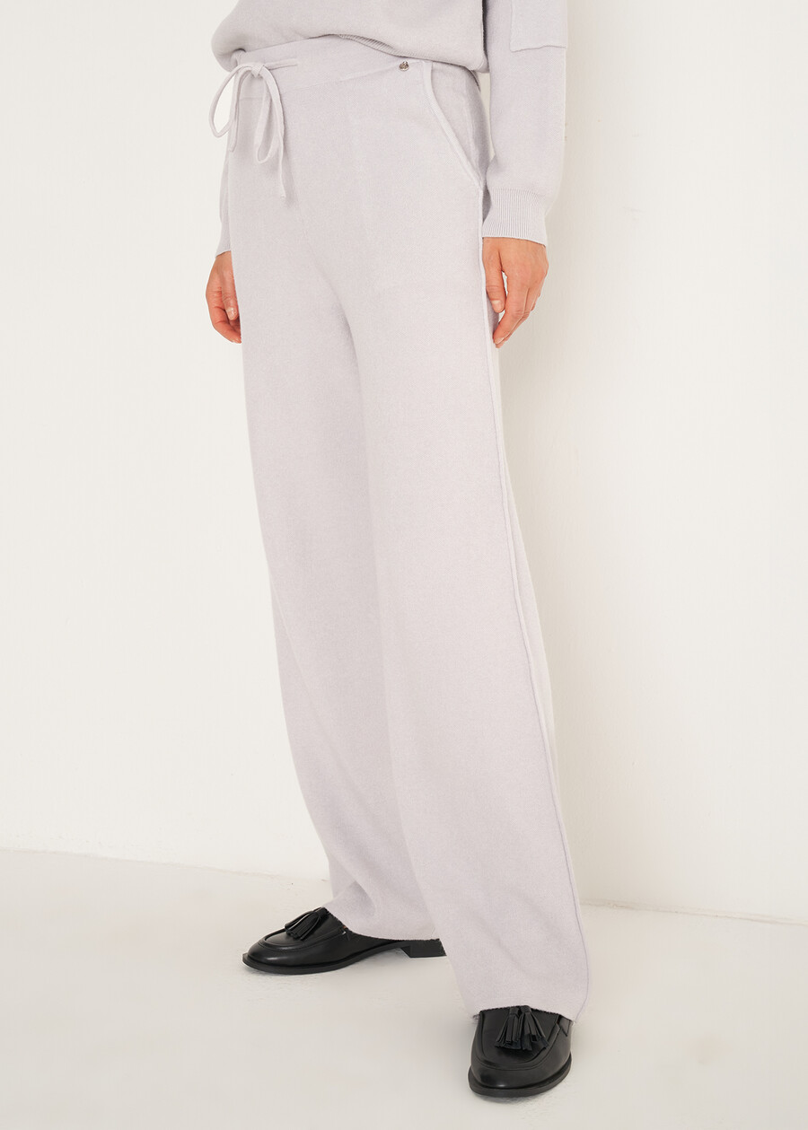 Pantaloni Perry in maglia MARRONE CAFFEGRIGIO PERLA Donna , immagine n. 2
