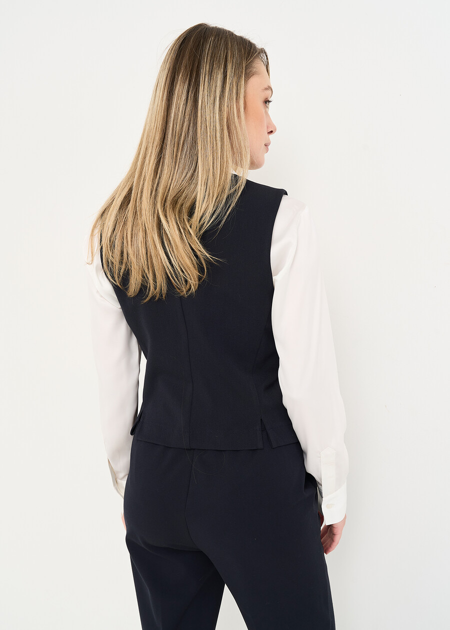 Gilles vest in polyviscose BLUGRIGIO TORTORA Woman , image number 2