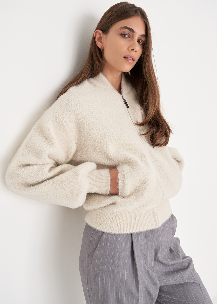 Cardigan Carla in filo BEIGE AVENABLU AVION Donna , immagine n. 2