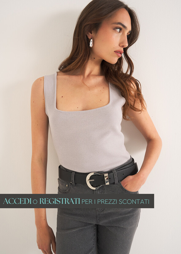 Top Trevis in punto riso GRIGIO PERLA Donna null