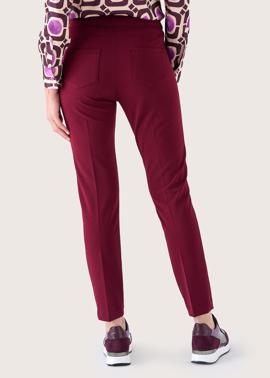 Pantalone Kate in tessuto screp NERO BLACKROSSO SYRAH Donna , immagine n. 6