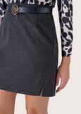 Glenna skirt in herringbone fabric BLU GRAFITE Woman image number 3