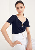 Sybil T-shirt With Rhinestones BLUBIANCO WHITE Woman image number 1