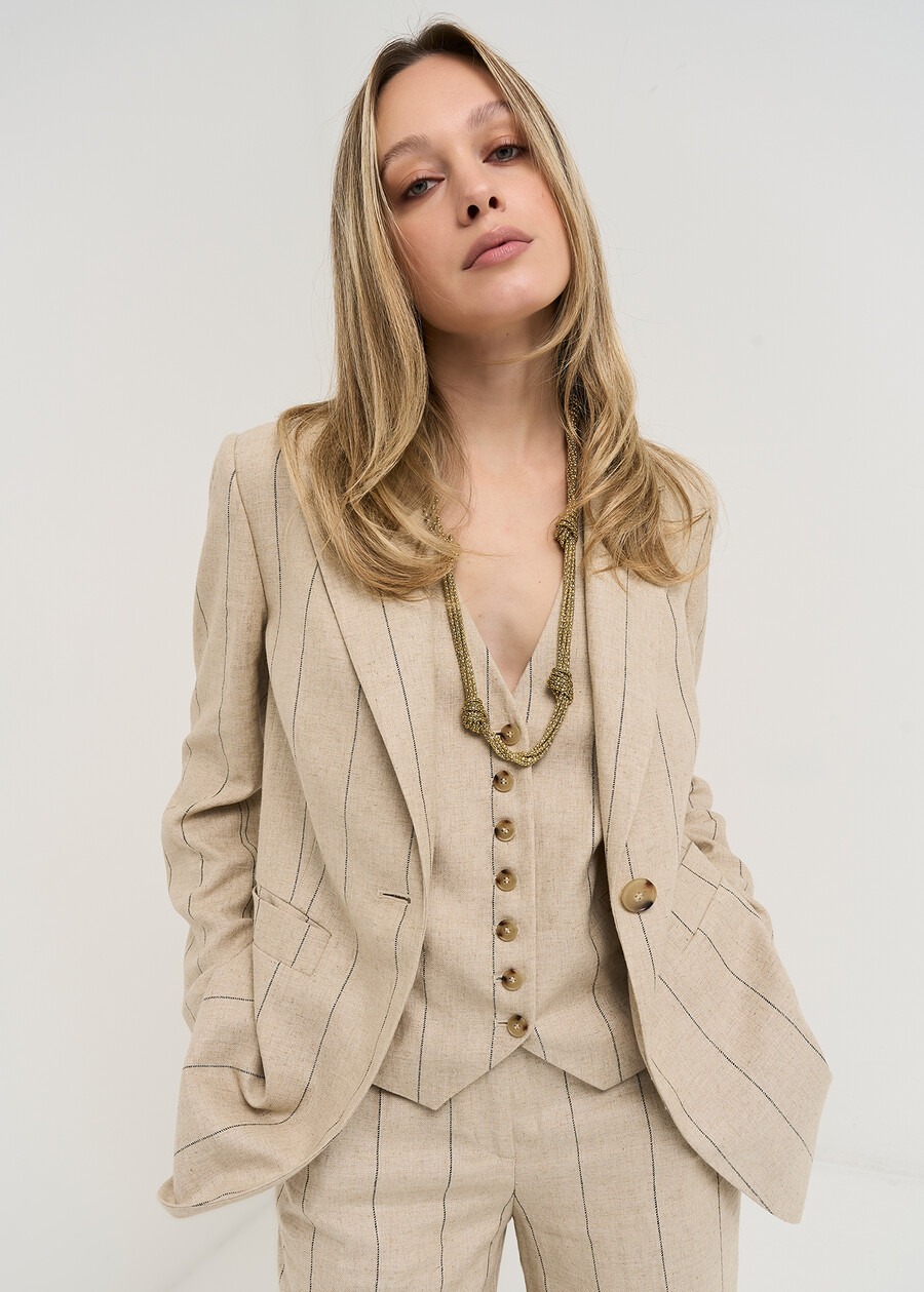 Geky single-breasted jacket MARRONEMABKS Woman , image number 1