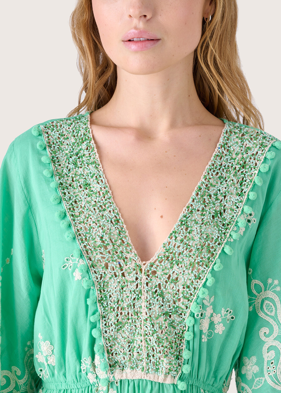 Abito corto 100% cotone VERDE BANDIERA Donna , immagine n. 2