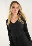 T-shirt Silvy in lurex con scollo V NERO Donna immagine n. 2