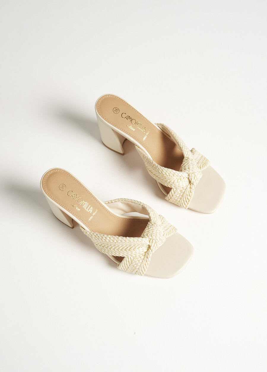 Sandalo Shiny in paglia BIANCO BURRO Donna , immagine n. 3