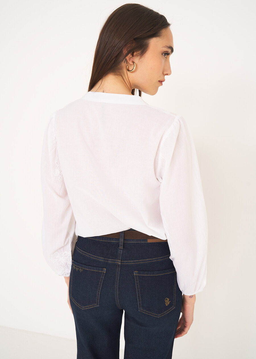 Claribel cotton embroidered shirt BIANCO WHITE Woman , image number 3