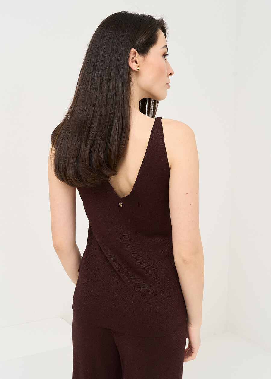 Top Thinker in maglia lurex MARRONE Donna , immagine n. 3