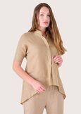 Crissy 100% linen shirt MARRONE TABACCO Woman image number 1