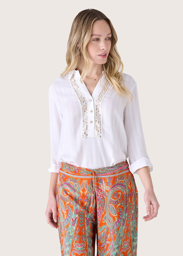 Bloom 100% rayon blouse BIANCO WHITE Woman null