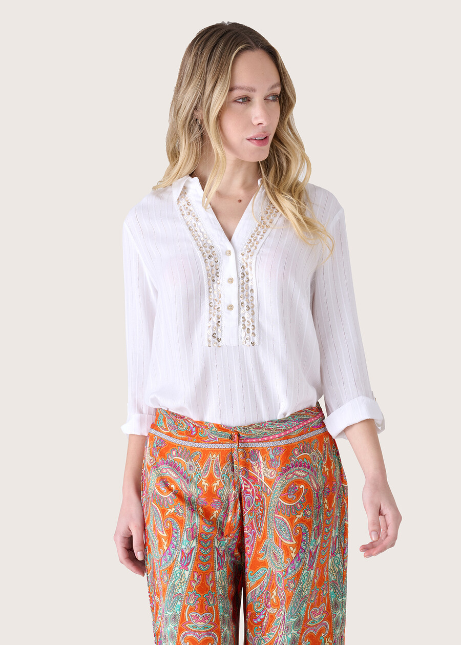 Bloom 100% rayon blouse BIANCO WHITE Woman , image number 1