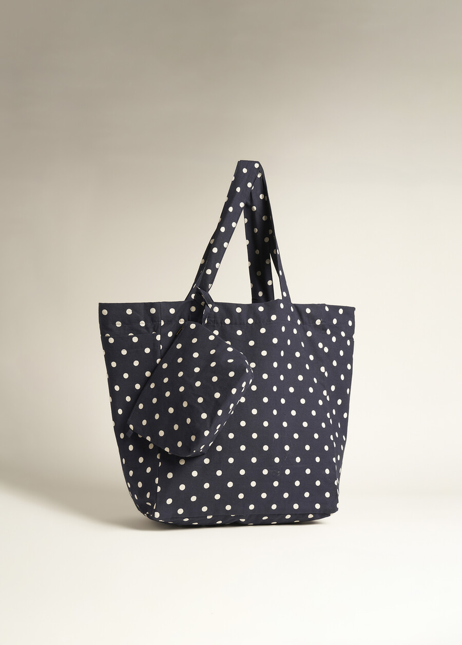Borsa Blendas in Cotone con Stampa Pois BLUE OLTREMARE Donna , immagine n. 2