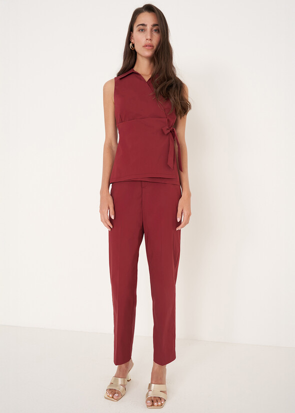 Pantaloni Principe in cotone
 ROSSO BORDEAUX Donna null