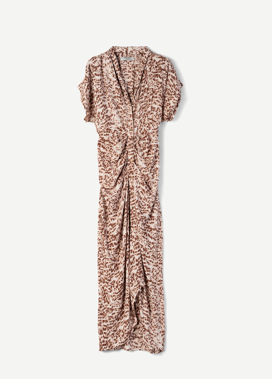 Azaleia 100% viscose long dress MARRONE Woman , image number 4