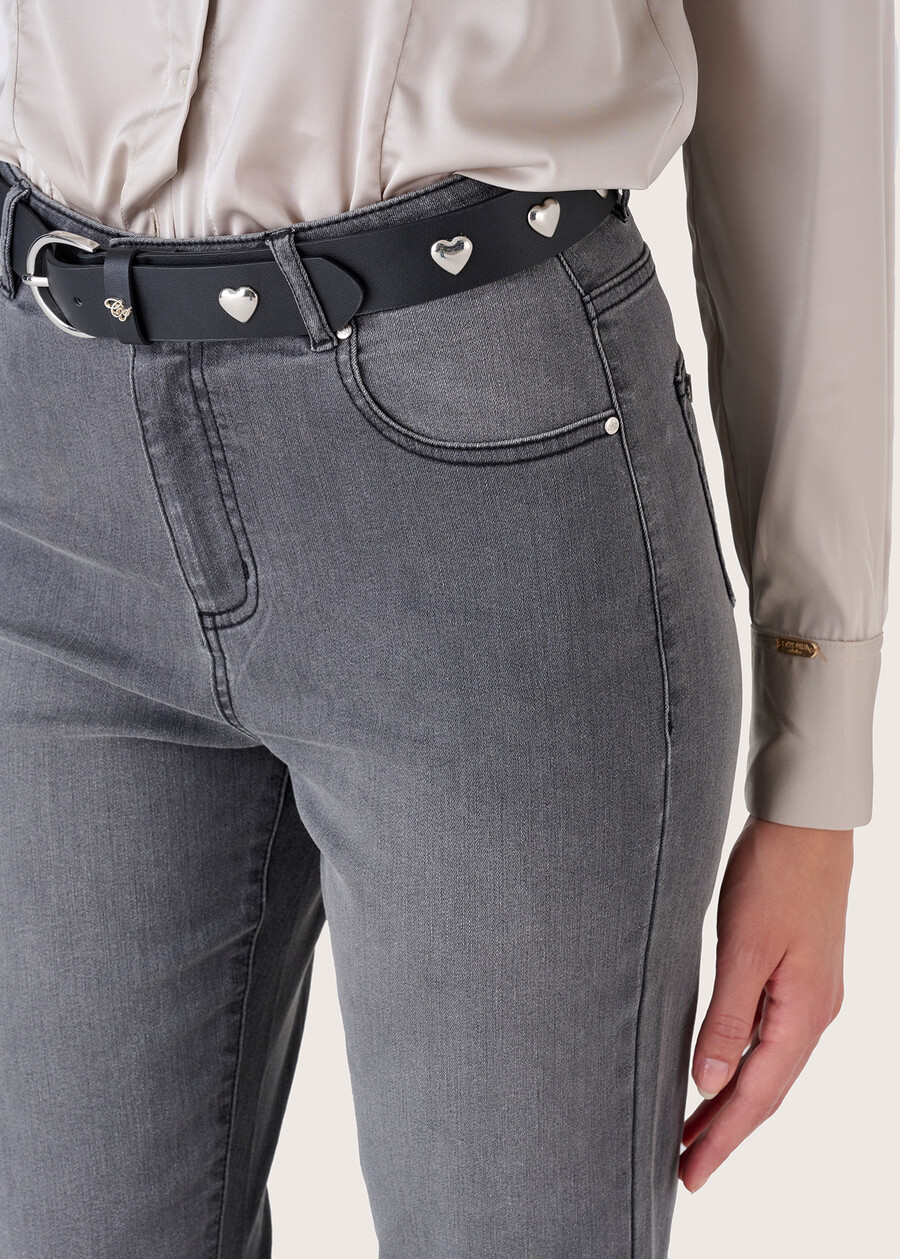 Pantalone Cindy in denim di cotone DENIM DARK DENIMGRIGIO GREY Donna , immagine n. 3