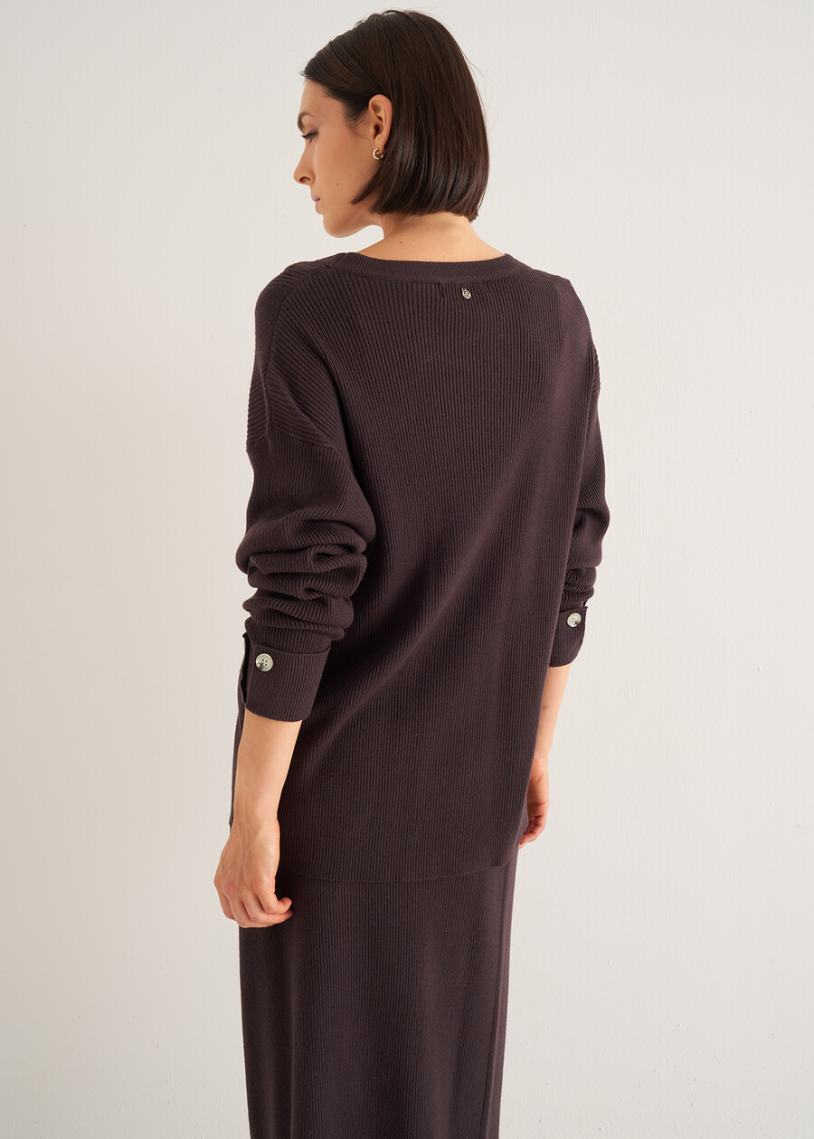 Mara ribbed sweater MARRONE CAFFEGRIGIO PERLA Woman , image number 4
