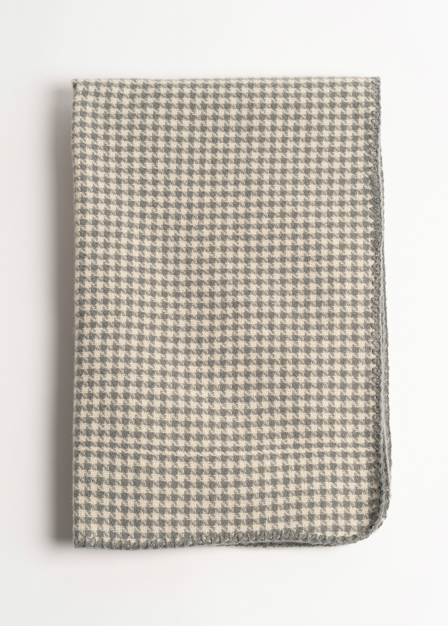 Sherry pied de poule patterned scarf GRIGIO GREY Woman , image number 1