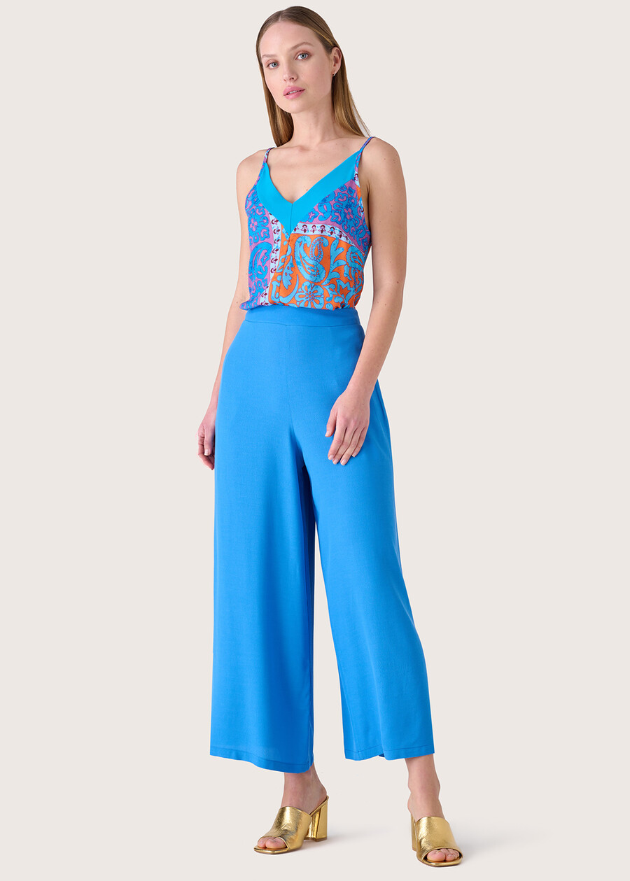 Pantaloni Megan in viscosa ecovero BLU CARRIBEAN Donna , immagine n. 1