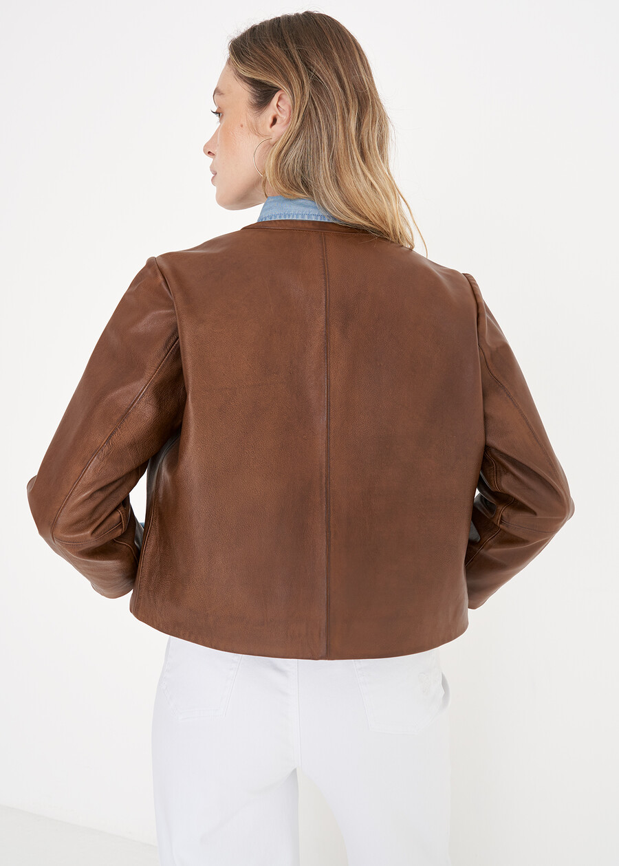 Giubbino Gaia 100% vera pelle MARRONE Donna , immagine n. 5