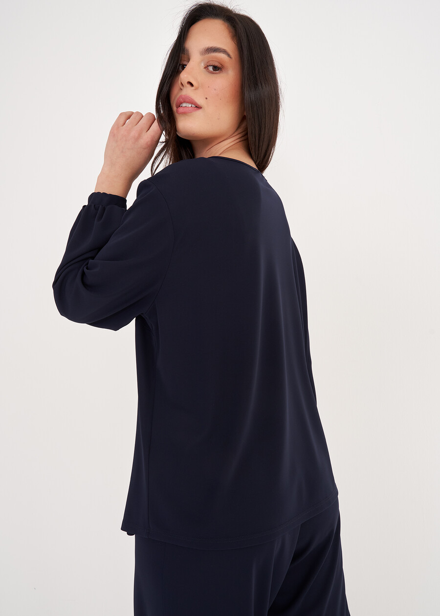 Blusa Shara In Jersey GRIGIO GREYBLUE OLTREMARE  Donna , immagine n. 3