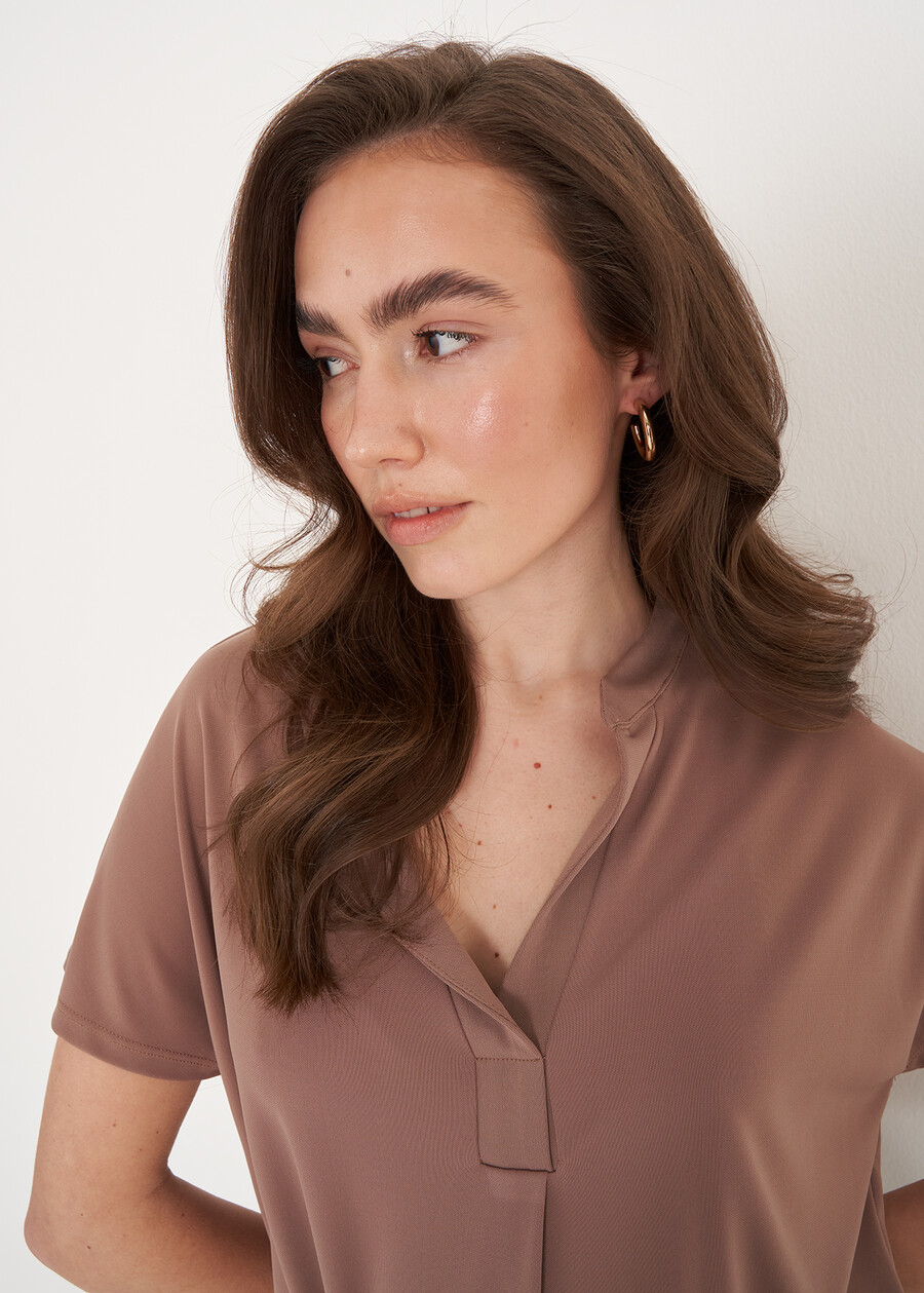 Selva T-shirt With Mandarin Collar VERDEMARRONE TERRA Woman , image number 2