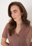 Selva T-shirt With Mandarin Collar VERDEMARRONE TERRA Woman image number 2