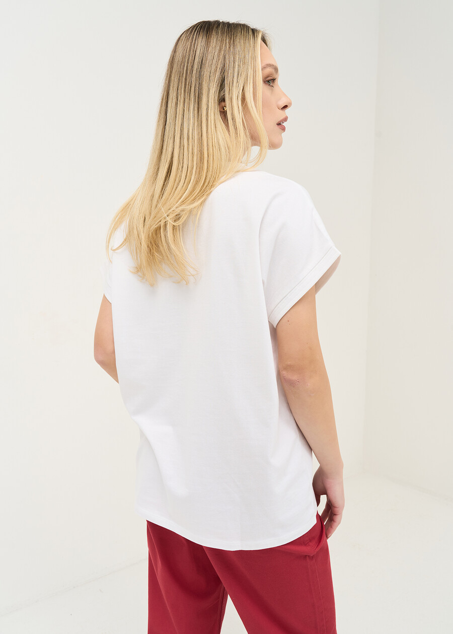 T-shirt Shirley con cuore di paillettes BIANCO WHITE Donna , immagine n. 3