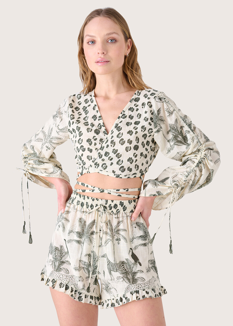 Conny 100% cotton blouse BEIGE NAVAJO Woman , image number 1