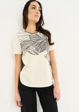 Sunny patterned cotton T-shirt BIANCO WHITE Woman image number 1