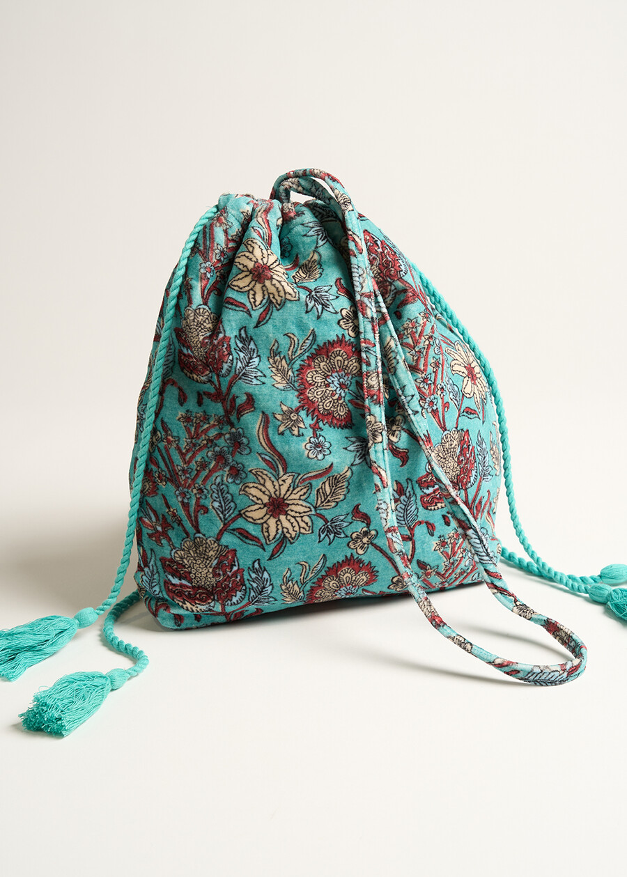 Borsa a secchiello Baylor in velluto AZZURO AZZURRO Donna , immagine n. 2