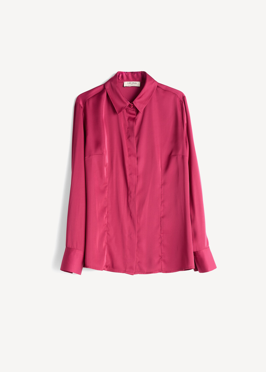 Alessia satin shirt ROSSO BORDEAUXMARRONEVERDE GARDENAZZURO AZZURRO Woman , image number 5