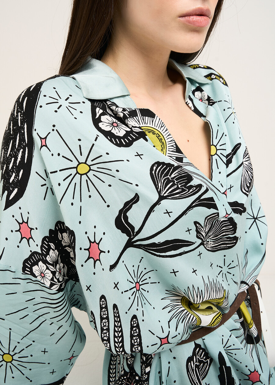 Camicia lunga Cady fantasia VERDE Donna , immagine n. 3