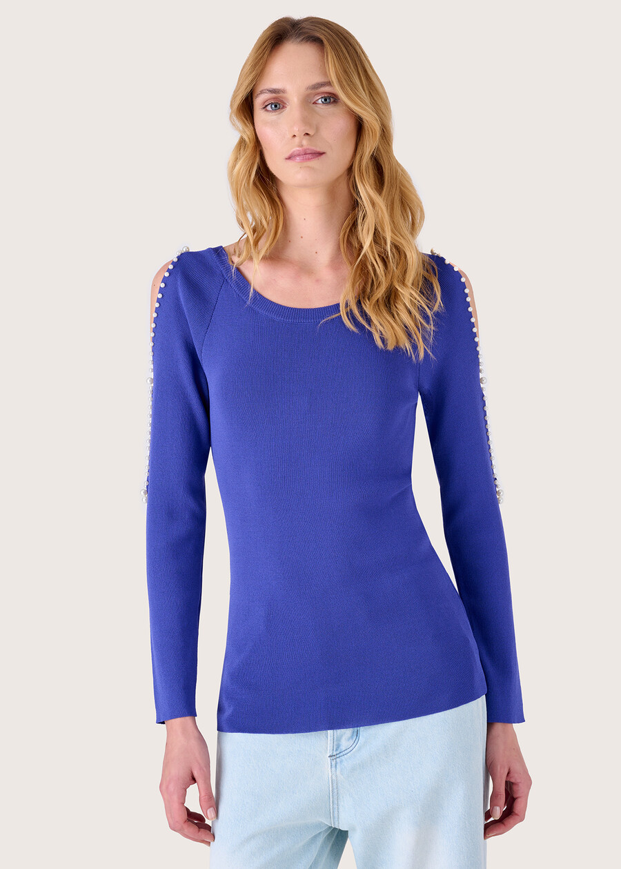 Mariel boat neck jersey BLUROSSO LIPSTICK Woman , image number 1