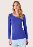Mariel boat neck jersey BLUROSSO LIPSTICK Woman image number 1