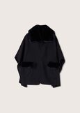 Mantella Mirta con collo in ecopelo NERO BLACKBEIGE GESSOBLUE COLONIAL Donna immagine n. 5