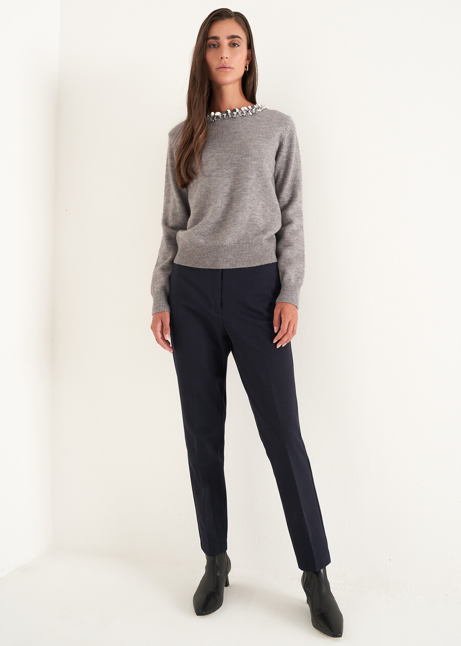 Piky Milano-stitch trousers BLUROSSO CHIANTI Woman , image number 1