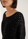 Marlena sweater with all-over rhinestones NERO BLACK Woman image number 2